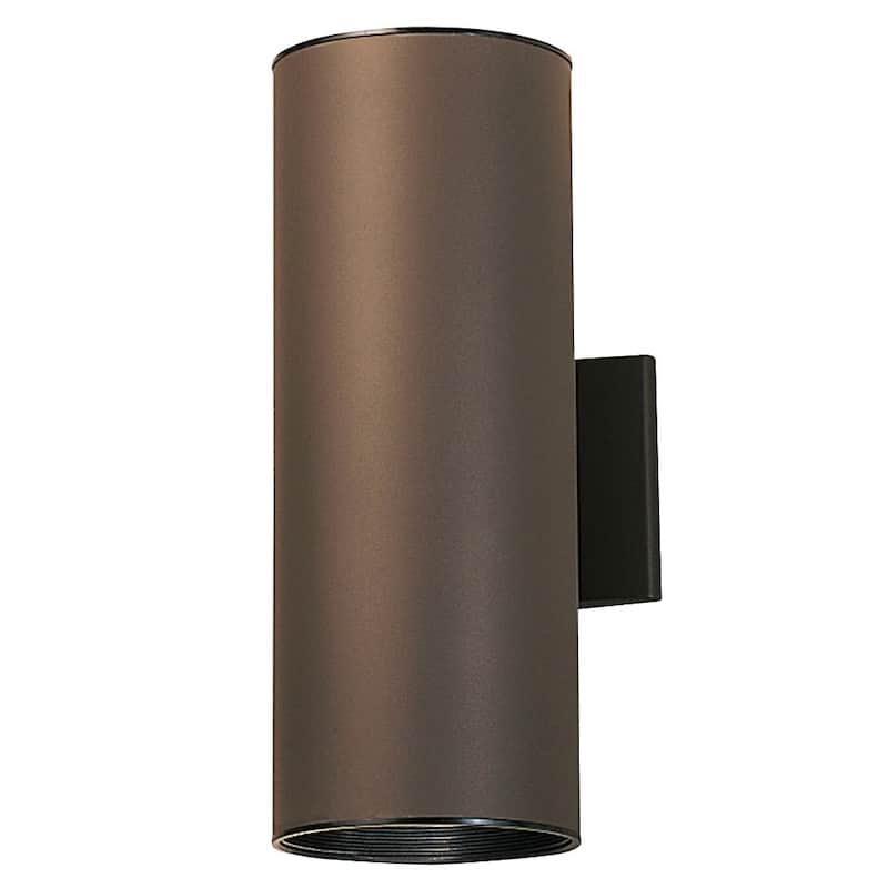 Kichler Cylinder 2 Light 15" Tall Outdoor Wall Sconce - Architectural Bronze