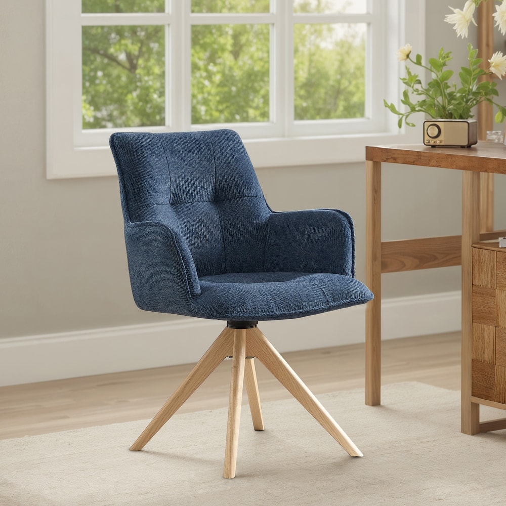 Art Leon Swivel Wood Accent Arm Chair