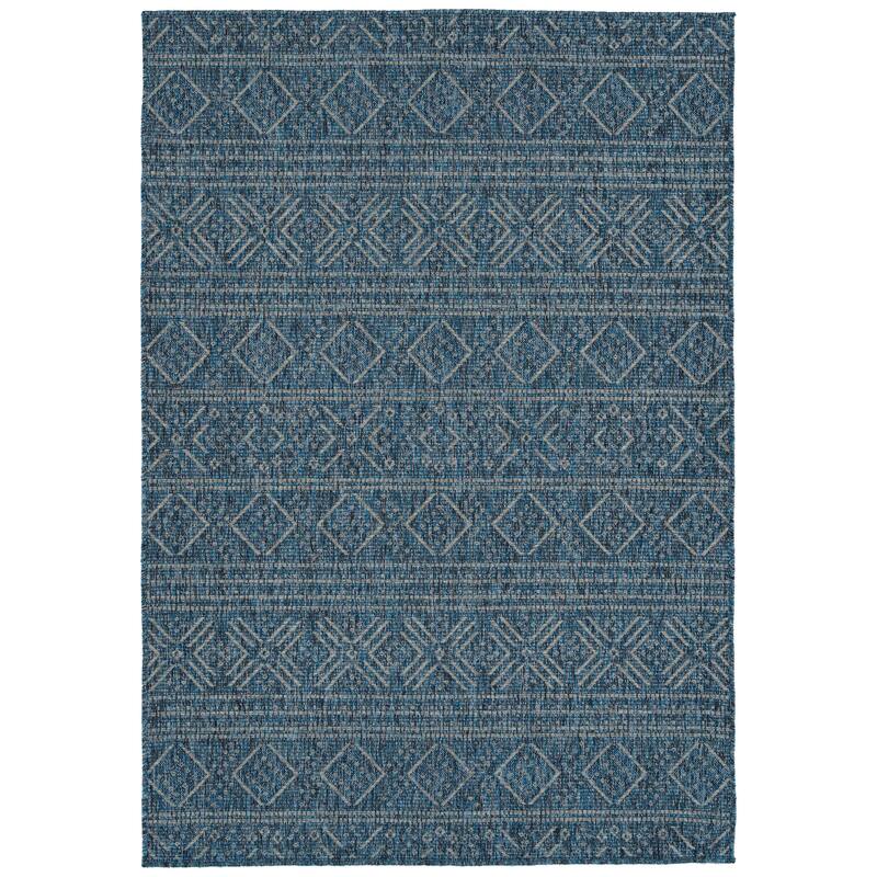 Modern Transitional Geometric Southwestern Textured High-Low Cut & Loop Runner - 2x 6