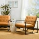preview thumbnail 20 of 108, Glitzhome Set of Two 30.5"H Mid-Century PU Leather Tufted Accent Chairs