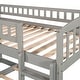 preview thumbnail 8 of 11, Gray Twin over Twin Solid Wood Bunk Bed with Slide and Ladder