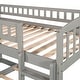preview thumbnail 8 of 7, Simple Casual Style Gray Twin Over Twin Floor Bunk Bed Wood Loft Bed with Slide and Ladder