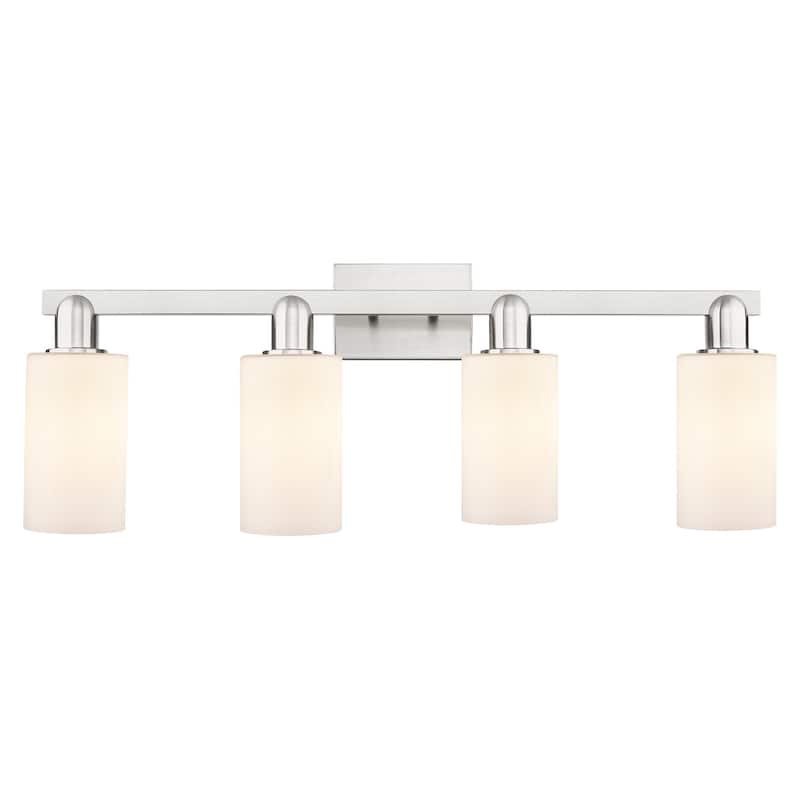 Innovations Lighting 716-4W-11-31 Clymer Vanity Clymer 4 Light 31" - Brushed Satin Nickel / Matte White