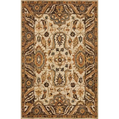 Alexander Home Madaline Hand-Hooked Botanical 100% Wool Area Rug