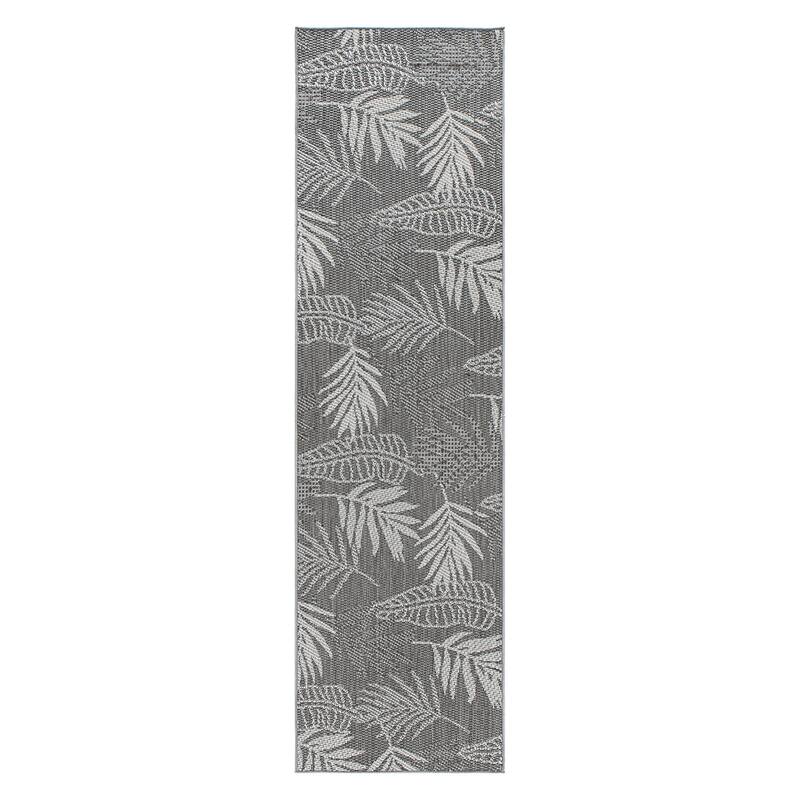 Contemporary Floral Leaves Indoor/Outdoor Flatweave Waterproof Backyard Patio Area Rug
