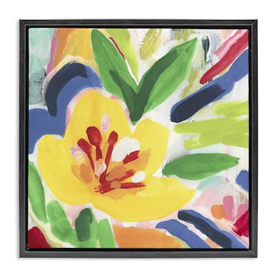 Stupell Vivid Lively Florals Framed Floater Canvas Wall Art Design By June Erica Vess