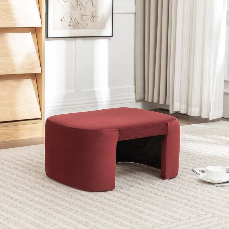 SEYNAR Modern Velvet Rectangle Accent Ottoman
