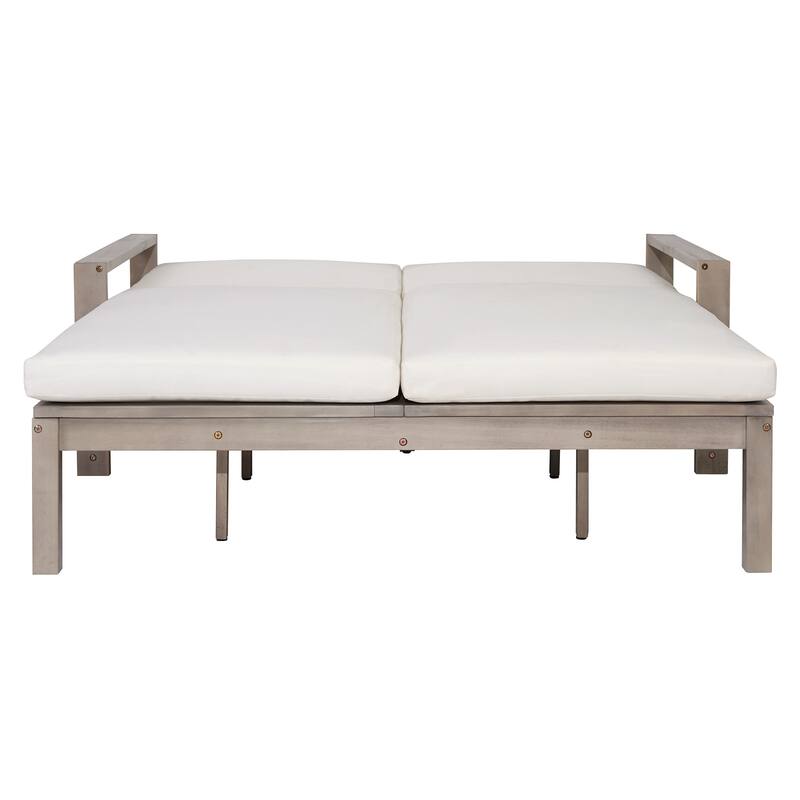 Outdoor Double Chaise Lounge Chair with Dual 5-Position Backrests by Leisure Zone