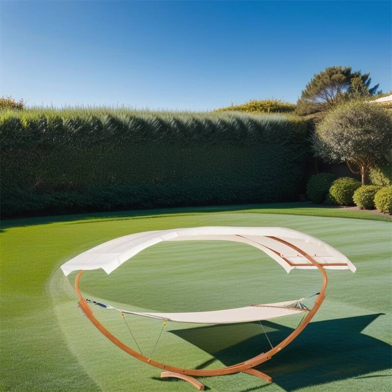 Outdoor Hammock with Stand and Heavy Duty Wooden Frame - N/A