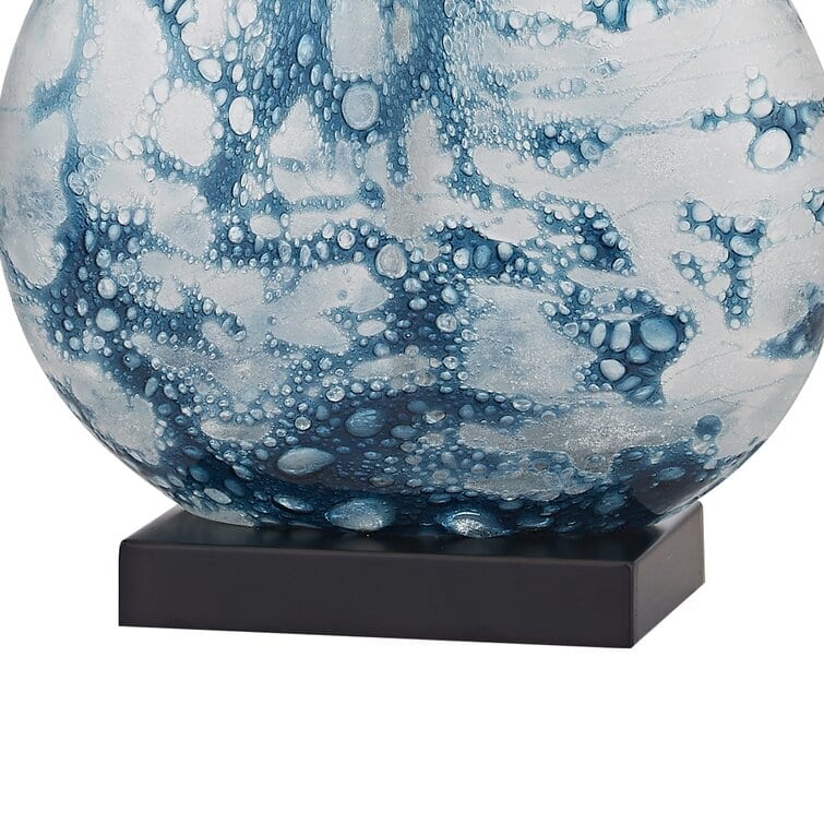 Maxax 23" Bedside Blue Glass Table Lamp