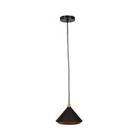 Matte Black Hanging Pendant Light with Gold Shade Interior - Bed Bath ...