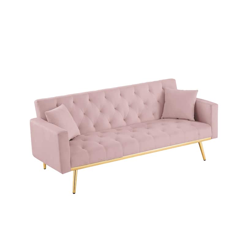 Green Convertible Folding Futon Sofa Bed , Sleeper Sofa Couch for Compact Living Space