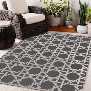 CANE CHARCOAL Outdoor Rug By Kavka Designs - Bed Bath & Beyond - 34348279