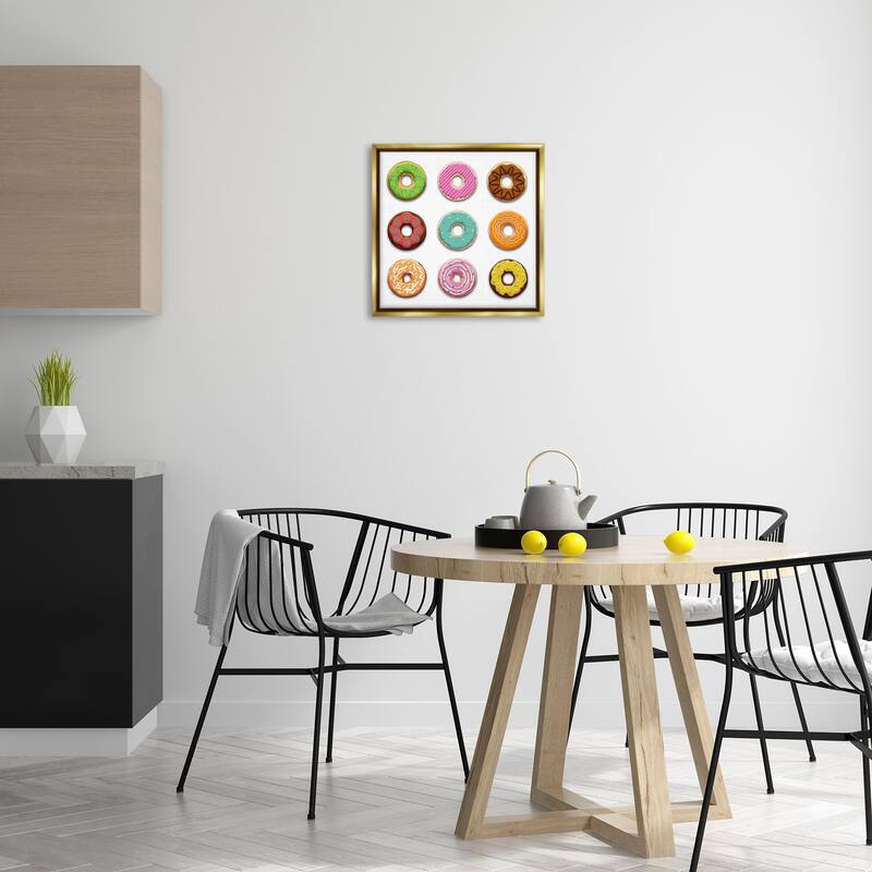 Stupell Delicious Various Donuts Framed Floater Canvas Wall Art Design By Marcus Prime