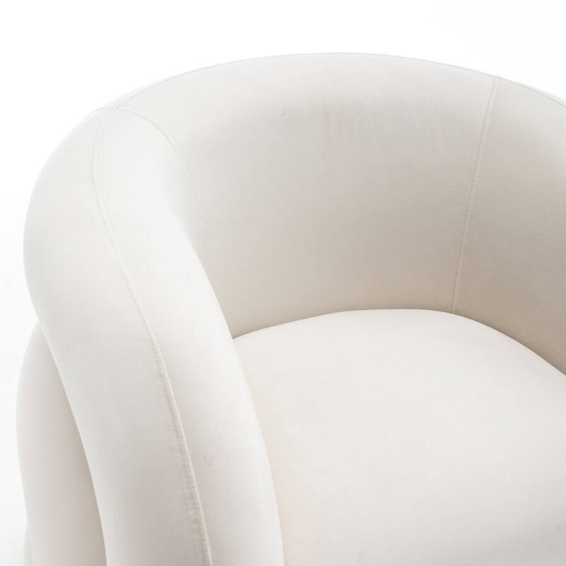 SEYNAR Modern Glam Velvet 360 Degree Swivel Accent Armchair with Tufted Back