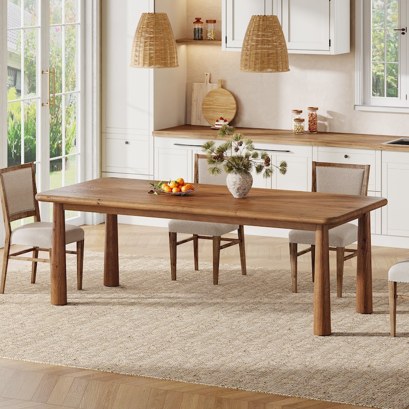 Solid Wood Dining Table, 63'' Kitchen Table Dining Room Furniture