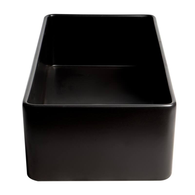 Black Matte Smooth Apron 36" x 18" Single Bowl Fireclay Farm Sink