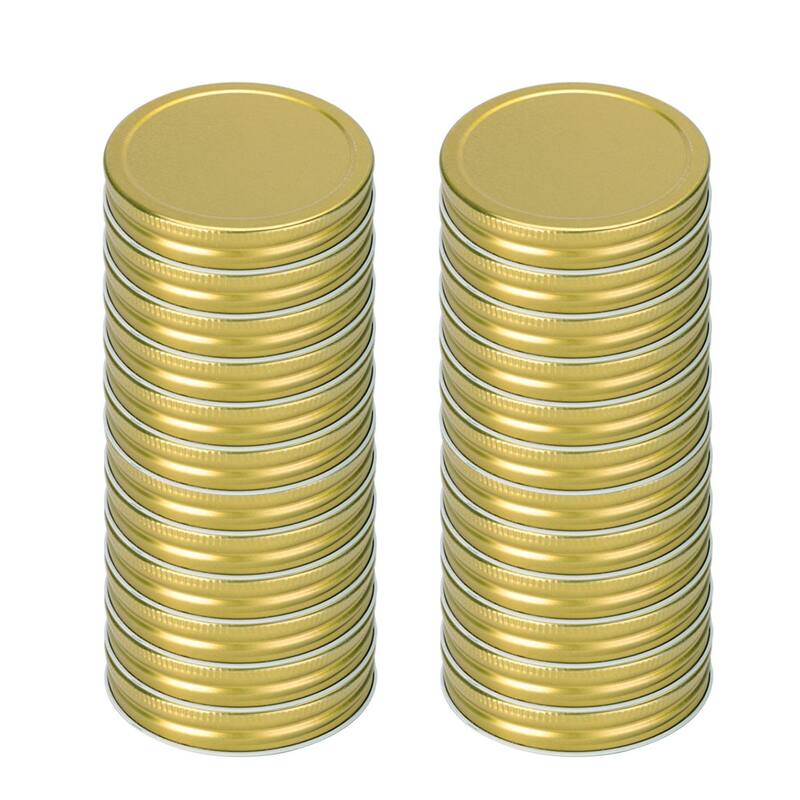 Iron Regular Mouth Mason Jar Lids with Sealing Rings Food Storage Caps