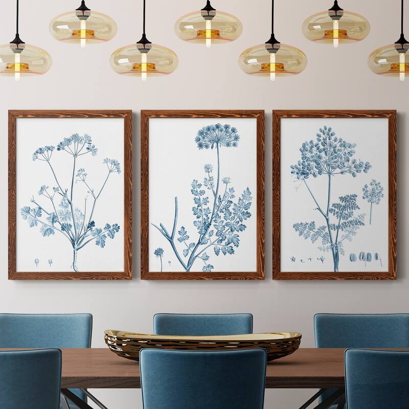 Antique Botanical in Blue IV-Premium Framed Canvas - Ready to Hang - Multi-Color