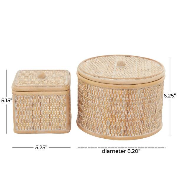 Rattan Storage Box (Set of 2) - Bed Bath & Beyond - 37572366