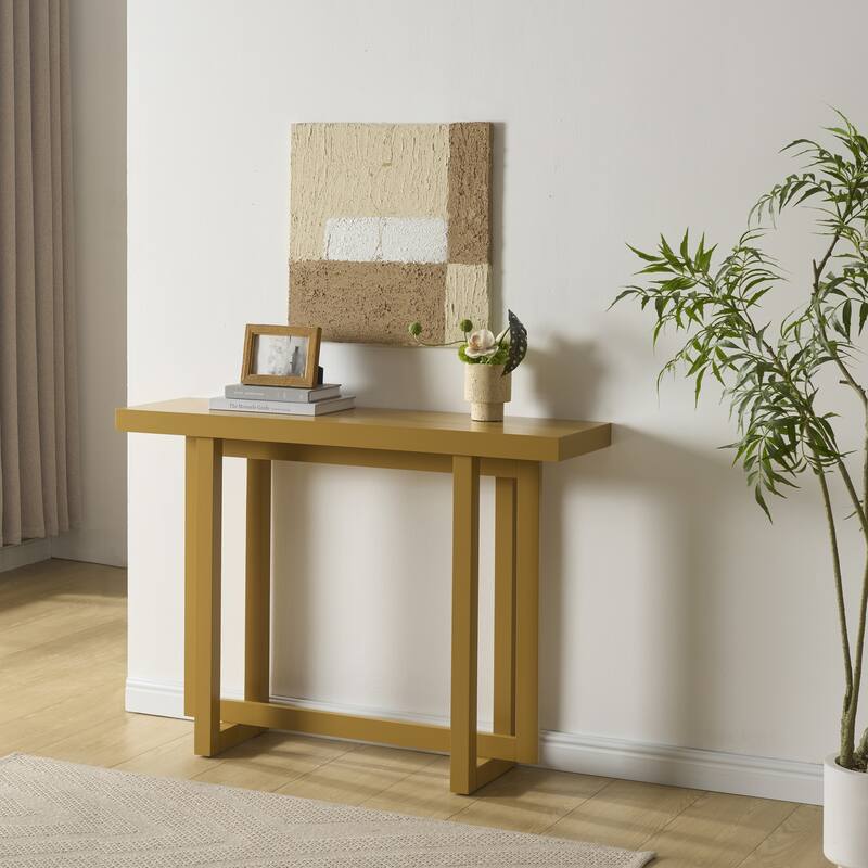 Soren Contemporary Wood Rectangular Console Table for Entryway - Honey Mustard