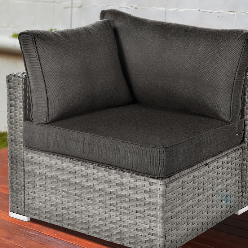 OVIOS Deep Seat Wicker 11-piece Sectional Set Swivel Chairs Fire Pit