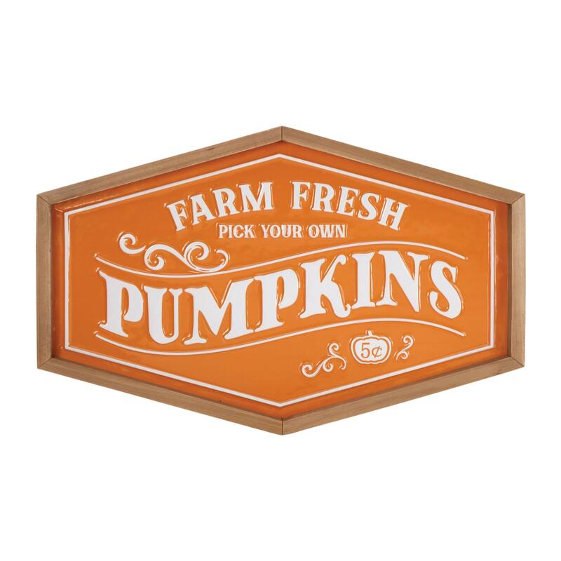 Farm Fresh Pumpkins Fall Wall Sign - 19.75" - Orange