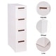 preview thumbnail 15 of 16, Javlergo White Stripe Narrow Storage Cabinet 3/4/5-Layer Rolling Bathroom Organizer with Drawers Wheels for Bathroom Living Room