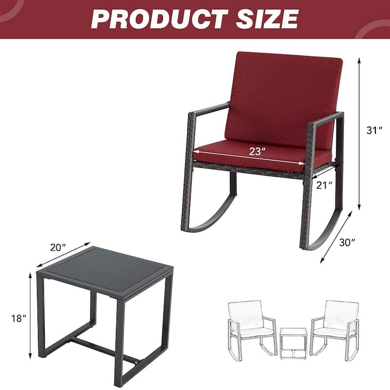 EROMMY 6-Piece Patio Furniture Set, Rattan Daybed with Canopy and Adjustable Backrest