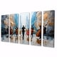 preview thumbnail 4 of 12, Orange African American Harlem City Muscians I - Music Jazz Canvas Wall Art Set - Oversized Traditional Wall Art Decor
