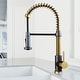 preview thumbnail 32 of 156, VIGO Edison 19" H Single Handle Pull-Down Sprayer Kitchen Faucet Without Extras - Matte Gold/Matte Black
