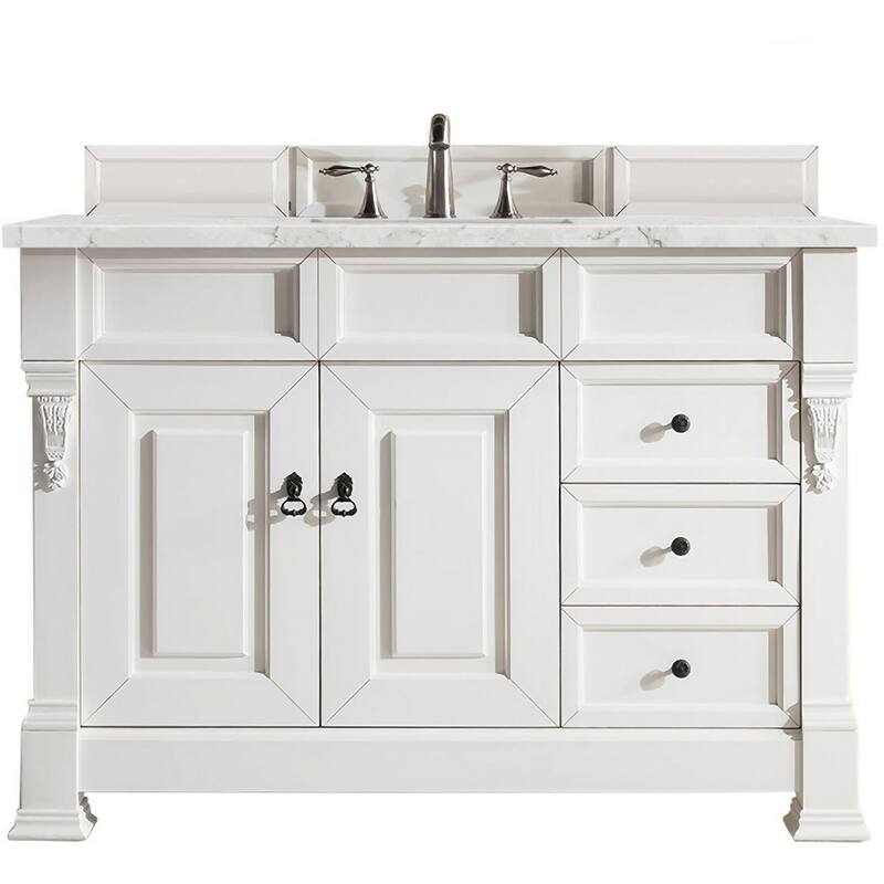 James Martin Vanities Brookfield 48" Free Standing Single Wood Vanity - Bright White - Painted