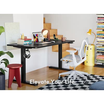 FEZIBO Electric Standing Desk, Height Adjustable Stand up Desk, Sit Stand Home Office Desk, Computer Desk