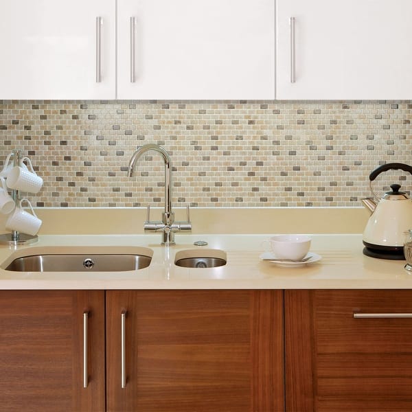 Shop Black Friday Deals On Ravenna Terra Peel And Stick Mosaic Backsplash 4 Pack Overstock 28996036