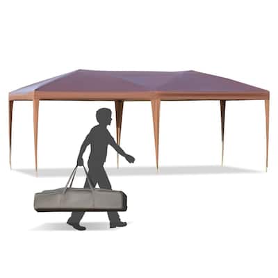 Pop Up Canopy Tent with Straight Legs UV Protective Top Adjustable Steel Frame Portable Party Tent with Carry Bag