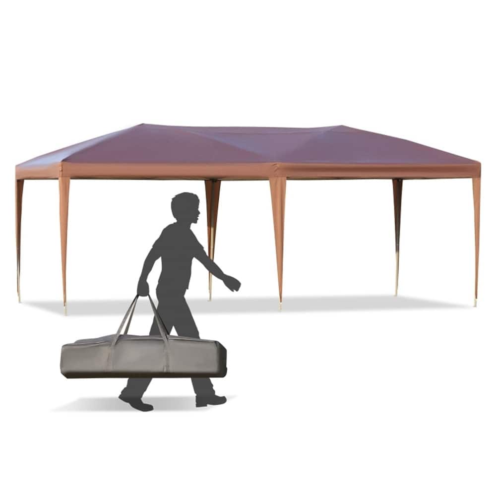 Pop Up Canopy Tent with Straight Legs UV Protective Top Adjustable Steel Frame Portable Party Tent with Carry Bag