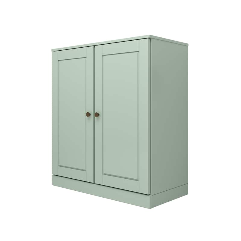 Palace Imports 100% Solid Wood TV Stand with Solid Doors for TVs up to 32"