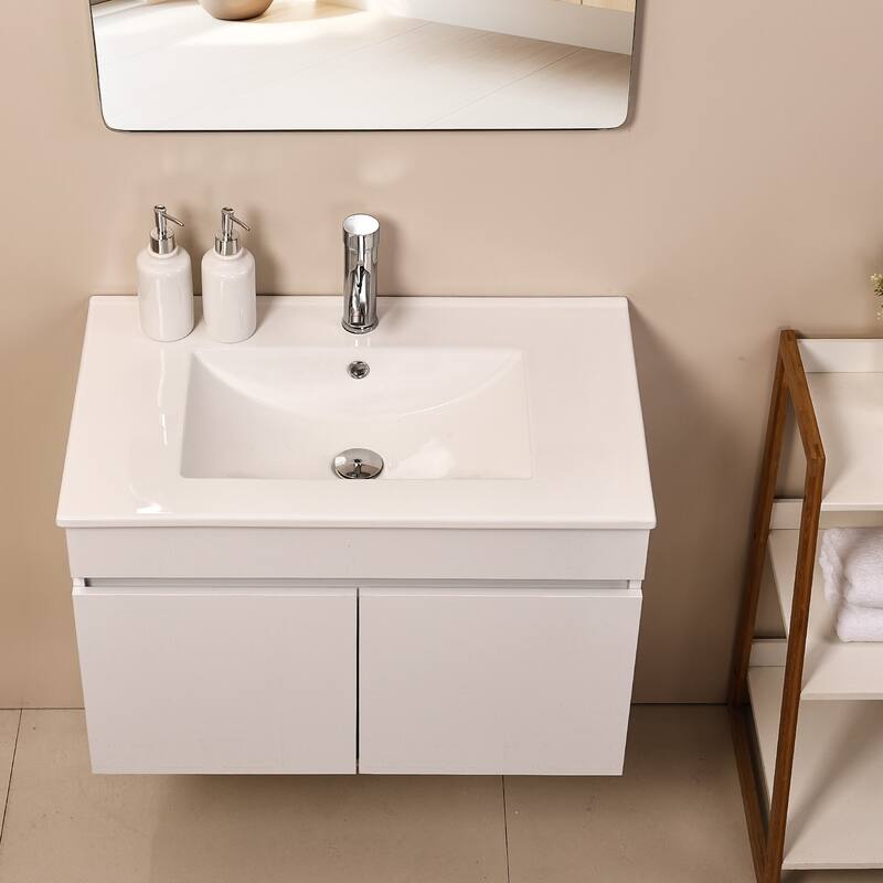 Zenova Bathroom Vanities Cabinet with Sink Combo, Wall Mounted Floating Cabinet - 26"