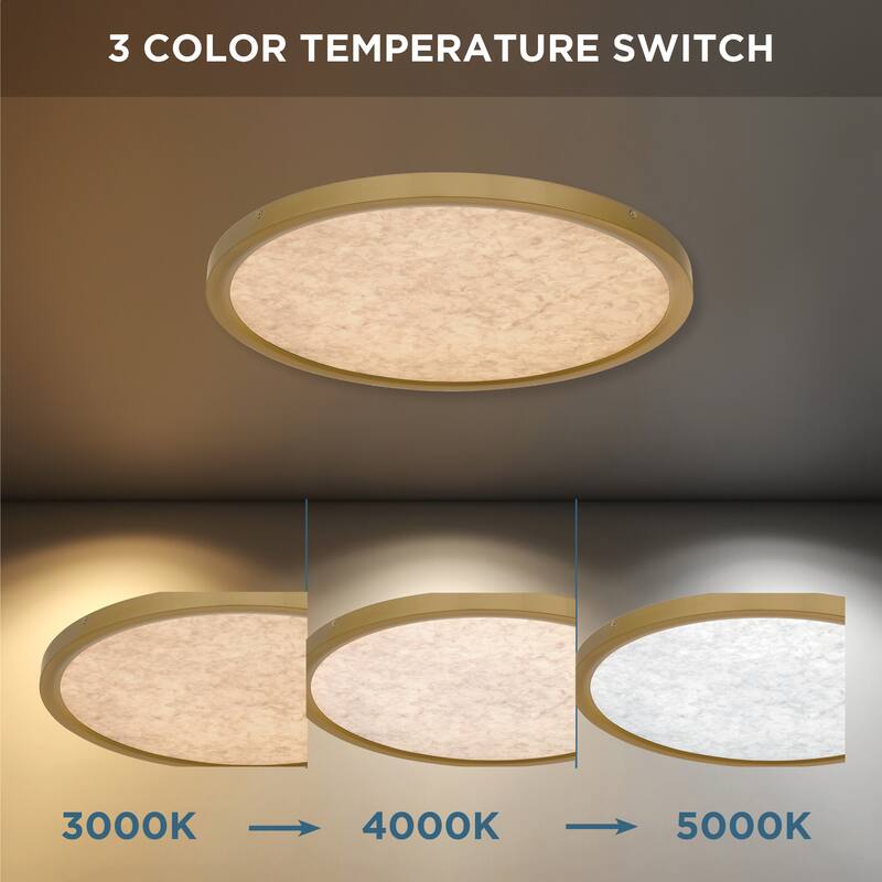 Outskirts Integrated LED Brushed Gold Flush Mount with CCT Switch