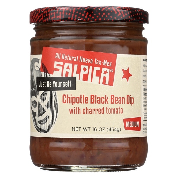 Salpica Chipotle Black Bean Dip - Charred Tomato - Case of 6 - 16 oz.
