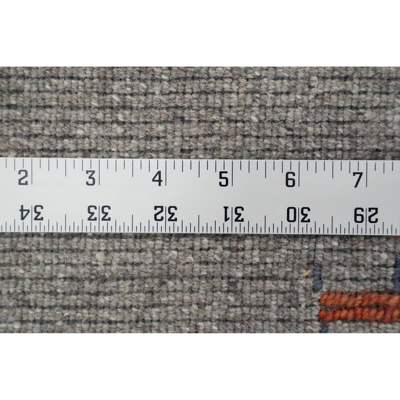 Hand Knotted Oriental 100% Wool Carpet Tribal Animal Pictorial Greys & Charcoal Gabbeh Area Rug - 8' 0'' X 5' 9''