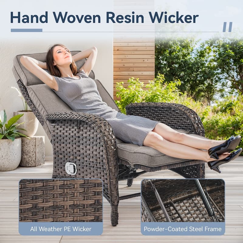 Outdoor Chaise Lounge Chair Adjustable 6-Position