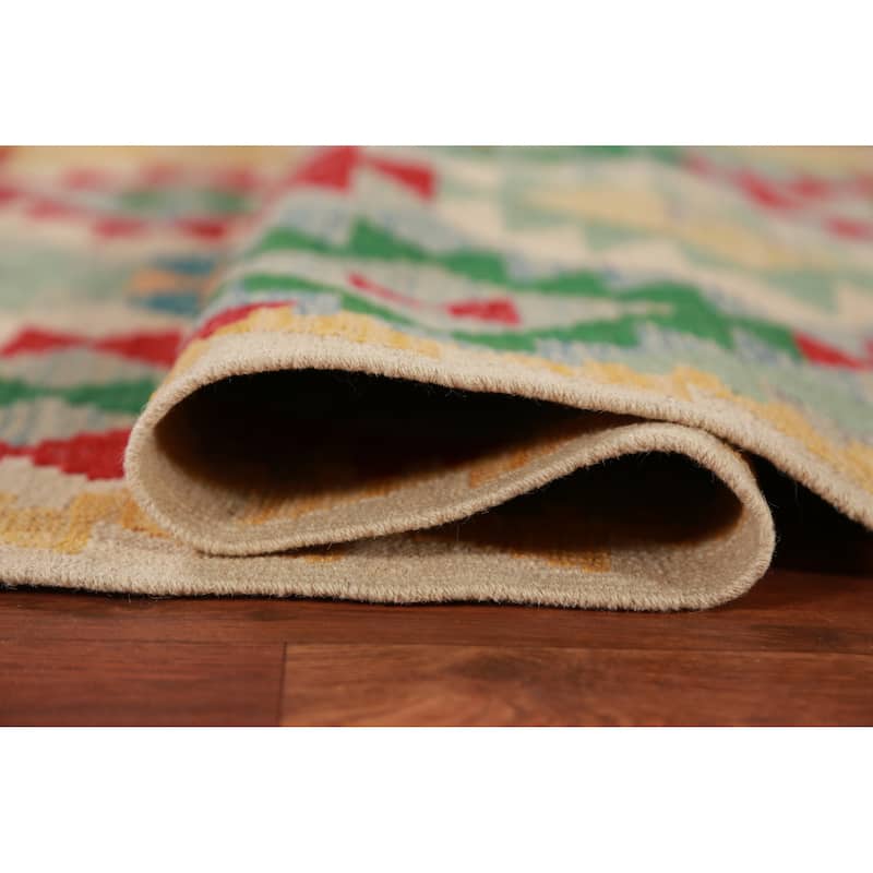 Kilim Oriental Runner Rug Hand-Woven Hallway Multi Wool Carpet - 2'8" x 12'9"