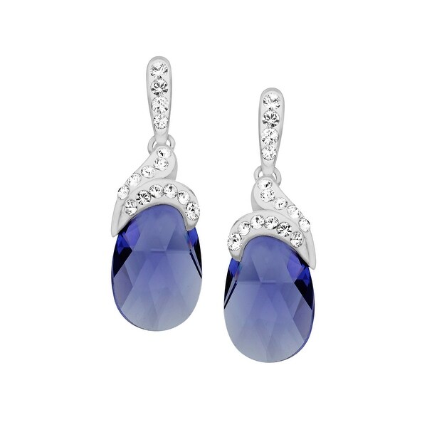 Crystaluxe Drop Earrings With Lavender Swarovski Elements Crystaluxe Drop Earrings With Lavender Swarovski Elements Crystals In Sterling Silver