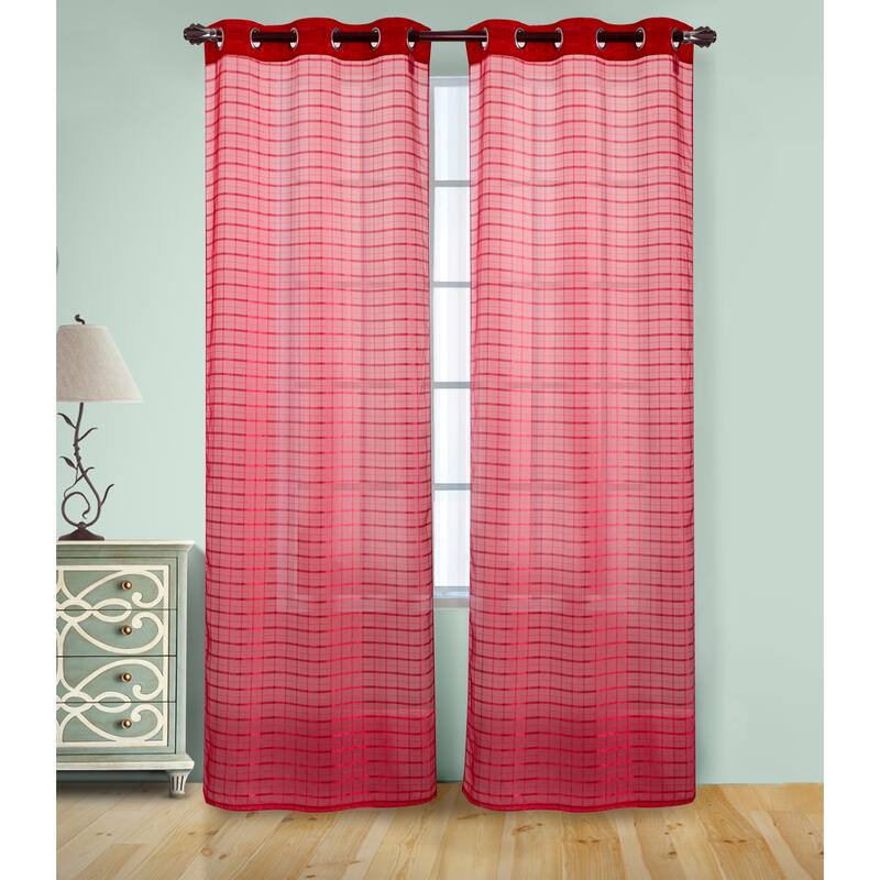 Porch & Den Modena Box Voile 90-inch Grommet Curtain Panel