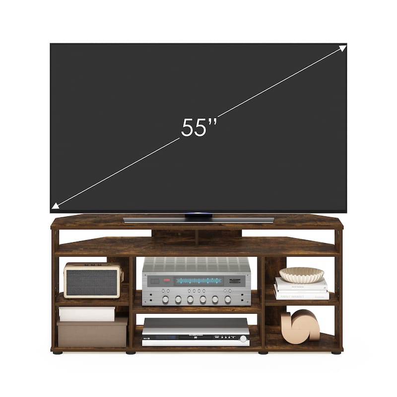 Furinno Jensen Corner TV Stand TV up to 55 Inches, Espresso