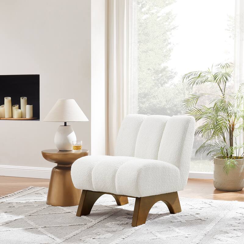 Art Leon Modern Wood and Fabric Accent Sofa Chair