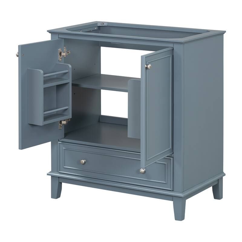 30" Bathroom Vanity without Sink, Base Only,Multi-functional Bathroom Cabinet with Doors and Drawer,Solid Frame and MDF Board