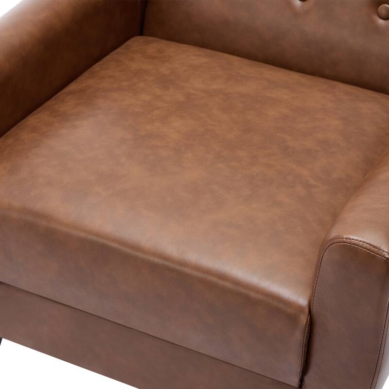 PU Leather Accent Chair Living Room Upholstered Armchair