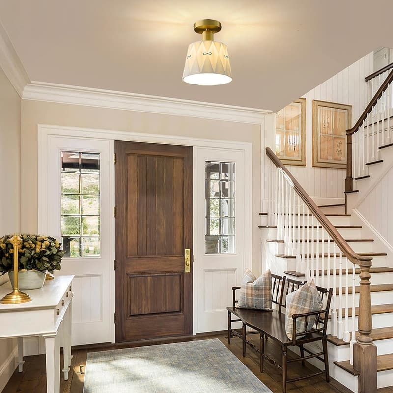 E14 base bulb light gold light fixture metal ceiling light - N/A